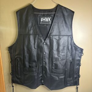 #HWK Motorsports Leather Vest Southern Cruisers Riding Club Patch On Back XL